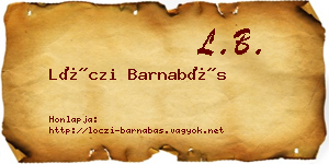 Lóczi Barnabás névjegykártya